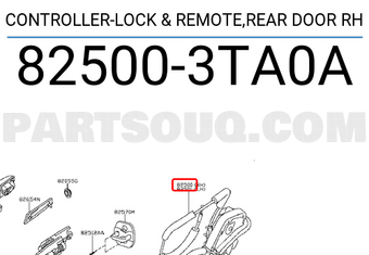 Nissan 825003TA0A CONTROLLER-LOCK & REMOTE,REAR DOOR RH
