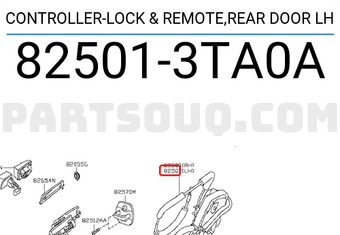 Nissan 825013TA0A CONTROLLER-LOCK & REMOTE,REAR DOOR LH