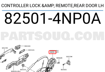 Nissan 825014NP0A CONTROLLER LOCK & REMOTE,REAR DOOR LH
