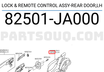 Nissan 82501JA000 LOCK & REMOTE CONTROL ASSY-REAR DOOR,LH