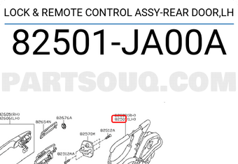 Nissan 82501JA00A LOCK & REMOTE CONTROL ASSY-REAR DOOR,LH