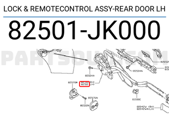 Nissan 82501JK000 LOCK & REMOTECONTROL ASSY-REAR DOOR LH