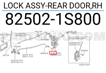 Nissan 825021S800 LOCK ASSY-REAR DOOR,RH