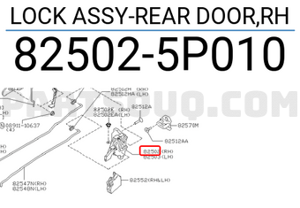 Nissan 825025P010 LOCK ASSY-REAR DOOR,RH