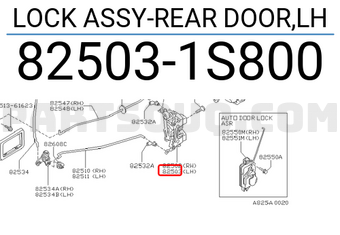 Nissan 825031S800 LOCK ASSY-REAR DOOR,LH