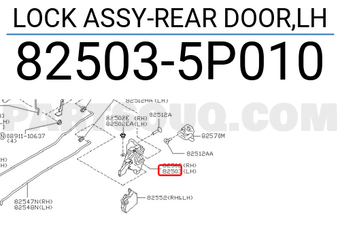 Nissan 825035P010 LOCK ASSY-REAR DOOR,LH