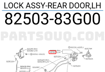 Nissan 8250383G00 LOCK ASSY-REAR DOOR,LH