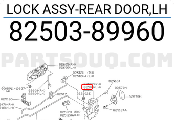 Nissan 8250389960 LOCK ASSY-REAR DOOR,LH