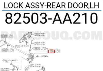 Nissan 82503AA210 LOCK ASSY-REAR DOOR,LH