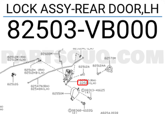 Nissan 82503VB000 LOCK ASSY-REAR DOOR,LH