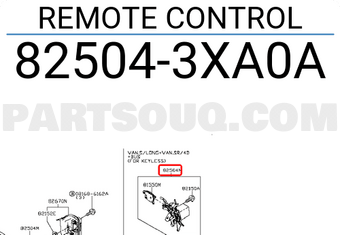 Nissan 825043XA0A REMOTE CONTROL
