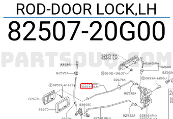 Nissan 8250720G00 ROD-DOOR LOCK,LH