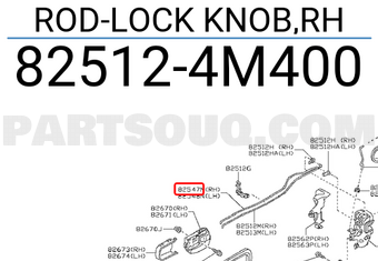 Nissan 825124M400 ROD-LOCK KNOB,RH