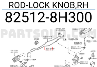 Nissan 825128H300 ROD-LOCK KNOB,RH