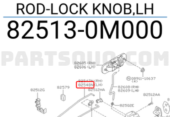 Nissan 825130M000 ROD-LOCK KNOB,LH