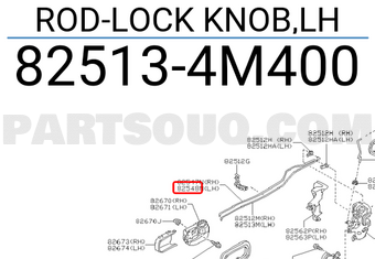 Nissan 825134M400 ROD-LOCK KNOB,LH