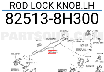 Nissan 825138H300 ROD-LOCK KNOB,LH