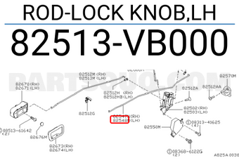 Nissan 82513VB000 ROD-LOCK KNOB,LH