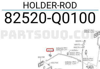 Nissan 82520Q0100 HOLDER-ROD