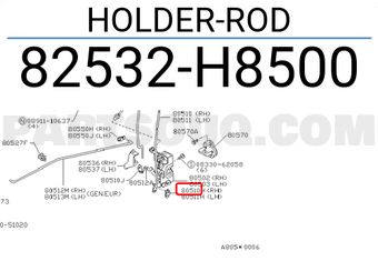 Nissan 82532H8500 HOLDER-ROD