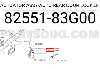 Nissan 8255183G00 ACTUATOR ASSY-AUTO REAR DOOR LOCK,LH