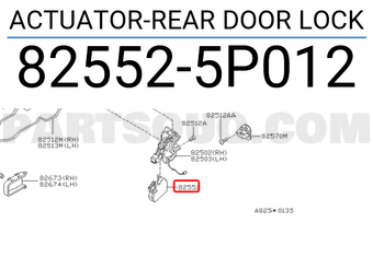 Nissan 825525P012 ACTUATOR-REAR DOOR LOCK