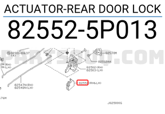 Nissan 825525P013 ACTUATOR-REAR DOOR LOCK