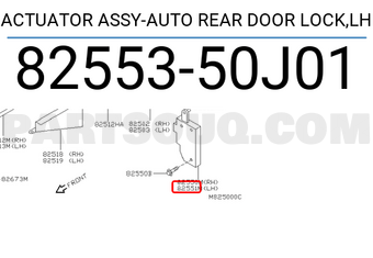 Nissan 8255350J01 ACTUATOR ASSY-AUTO REAR DOOR LOCK,LH