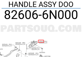 Nissan 826066N000 HANDLE ASSY DOO
