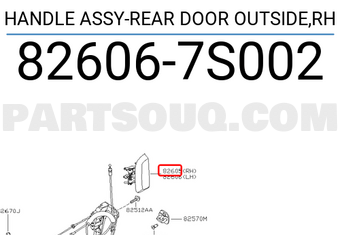 Nissan 826067S002 HANDLE ASSY-REAR DOOR OUTSIDE,RH