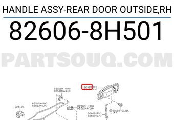 Nissan 826068H501 HANDLE ASSY-REAR DOOR OUTSIDE,RH