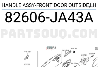 Nissan 82606JA43A HANDLE ASSY-FRONT DOOR OUTSIDE,LH