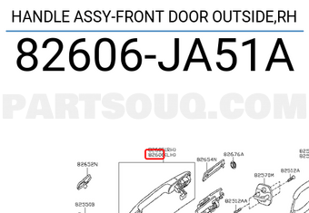 Nissan 82606JA51A HANDLE ASSY-FRONT DOOR OUTSIDE,RH