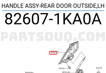 Nissan 826071KA0A HANDLE ASSY-REAR DOOR OUTSIDE,LH