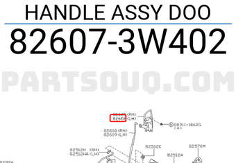 Nissan 826073W402 HANDLE ASSY DOO