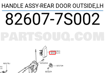 Nissan 826077S002 HANDLE ASSY-REAR DOOR OUTSIDE,LH