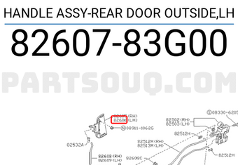 Nissan 8260783G00 HANDLE ASSY-REAR DOOR OUTSIDE,LH