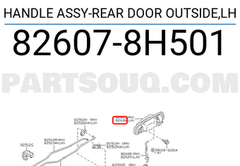 Nissan 826078H501 HANDLE ASSY-REAR DOOR OUTSIDE,LH