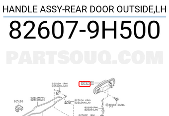 Nissan 826079H500 HANDLE ASSY-REAR DOOR OUTSIDE,LH