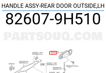 Nissan 826079H510 HANDLE ASSY-REAR DOOR OUTSIDE,LH