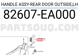 Nissan 82607EA000 HANDLE ASSY-REAR DOOR OUTSIDE,LH