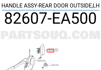 Nissan 82607EA500 HANDLE ASSY-REAR DOOR OUTSIDE,LH