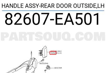 Nissan 82607EA501 HANDLE ASSY-REAR DOOR OUTSIDE,LH