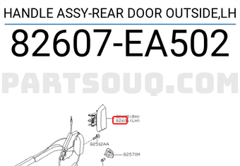 Nissan 82607EA502 HANDLE ASSY-REAR DOOR OUTSIDE,LH