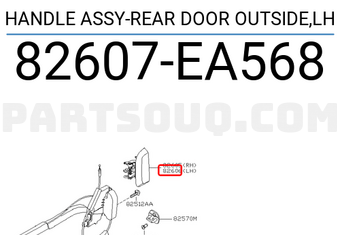 Nissan 82607EA568 HANDLE ASSY-REAR DOOR OUTSIDE,LH