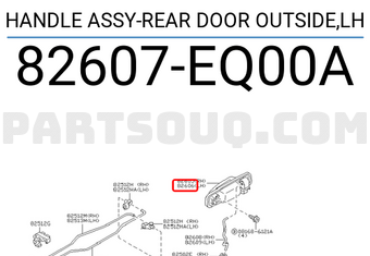 Nissan 82607EQ00A HANDLE ASSY-REAR DOOR OUTSIDE,LH