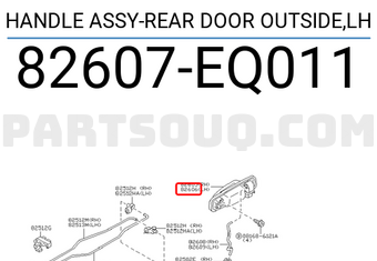 Nissan 82607EQ011 HANDLE ASSY-REAR DOOR OUTSIDE,LH