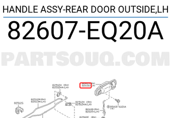 Nissan 82607EQ20A HANDLE ASSY-REAR DOOR OUTSIDE,LH