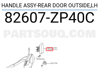 Nissan 82607ZP40C HANDLE ASSY-REAR DOOR OUTSIDE,LH