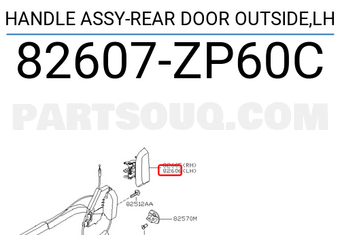 Nissan 82607ZP60C HANDLE ASSY-REAR DOOR OUTSIDE,LH